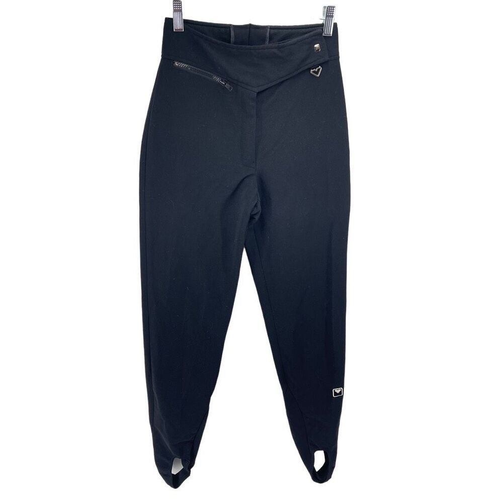 Vintage Obermeyer Womens Stirrups Ski Pants Snow Wool Blend Stretch Black 6 6L - Picture 13 of 14